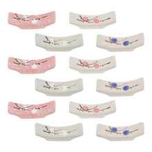 Japanese Chopstick Rest and Ceramic Spoon Holder Set, Elegant Japanese Style 3Piece Dining Table