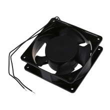 3X AC 220-240V 0.14A 120mmx120mm Metal Computer CPU Fan Black