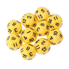 10pcs 16 Sided D16 14mm Acrylic Opaque Dice for Role Playing Game RPG
