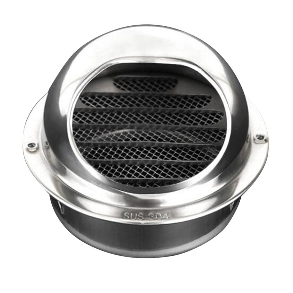 Stainless Steel Round Air Vent Grill For Extractor - Bull Nosed 8Cm 6902696599322