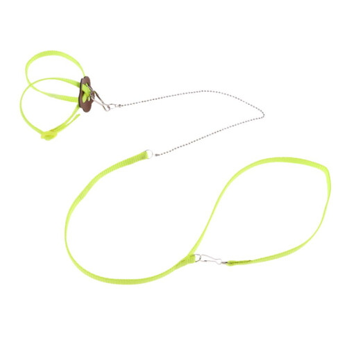 Reptile Lizard Parrot Bird Harness Leash Adjustable Anti-bite Rope Yel 1