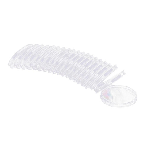 20pcs Clear Round Plastic Coin Capsules Container Storage Holder Case