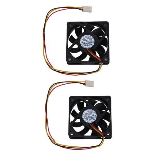 2X CPU-Luefter Kuehlventilator 60 x 60mm Box Computer - Schwarz