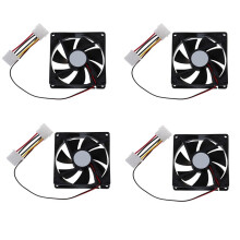 4X  12V 4 Pin Noir Plastique PC Ventilateur de Refroidissement 90mm x 90mm x 25mm