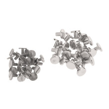 20 Sets 8mm Round Rivet Screw Studs Chicago Screw Leather Craft Silver