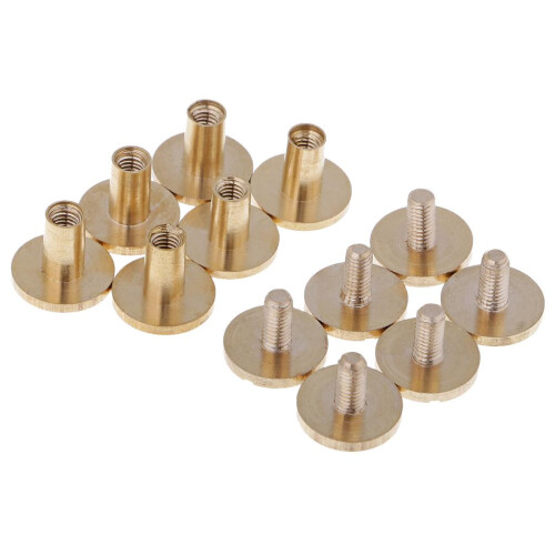 6 Pieces Solid Brass Nail Rivet Stud Button for Belt Bag Leather Craft 2