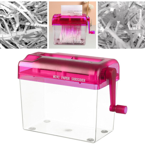 Manual Paper Shredder Compact Handheld Design for Secure Bills and Documents Disposal, Red 1