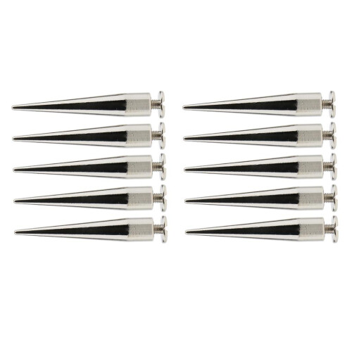10pcs Rivet Cone Studs Rock Spikes Spots Leather Craft DIY Silver 2