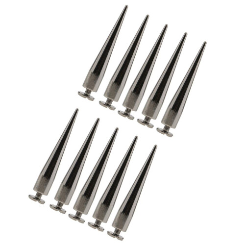 10pcs Rivet Cone Studs Rock Spikes Spots Leather Craft DIY Grey Black 2