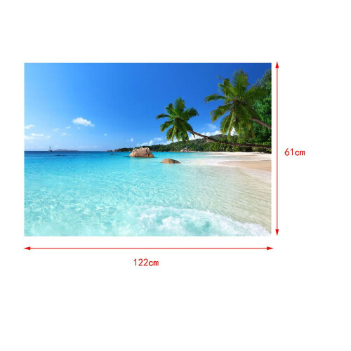 Aquarium Single-sided Adhesive Poster Background Sticker Sandbeach 122 1