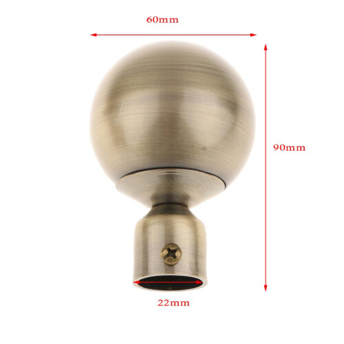 22mm Curtain Pole Recess Bracket Curtain Rod Bracket Finials Type 3 - 1