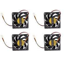 4 Pcs 70X70mm 12V 3-Pin PC Computer Case CPU Brushless Cooler Cooling Fan Black