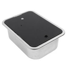 RV Single Bowl Bar Sink 15x11x5.4in Stainless Steel 12L with Glass Lid