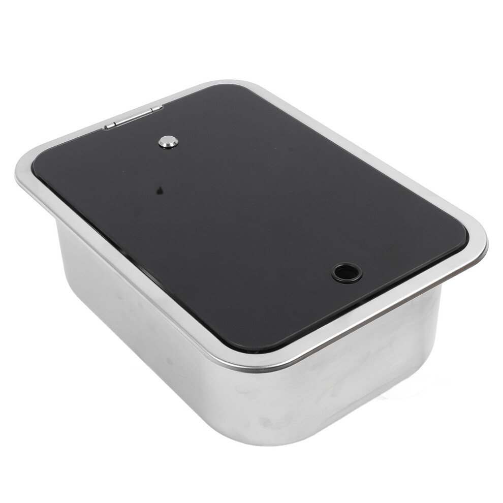 Rv Single Bowl Bar Sink 15X11x5.4in Stainless Steel 12L With Glass Lid 8741383946319