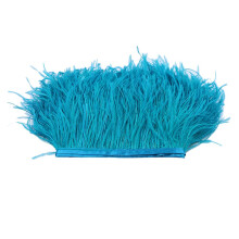 1 Yard Dyed Ostrich Feather Fringe Trim Ribbon Embellishment Peacock b