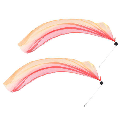 Pair Veil Poi Throw Balls Imitated Silk Adjustable Chain for Belly Dan