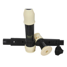 British ABS Baroque Treble B Tone 8 Hole Clarinet Descant Recorder Bla