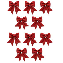 10 nœuds de Noël à suspendre, décorations de Noël rouges pour sapin de Noël