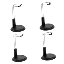 4pcs Doll Display Stand Set Adjustable Action Figure Holder for Bears and Dolls Black