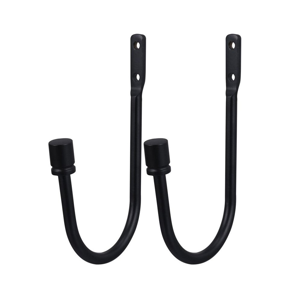 Brecantia Elegant Metal Curtain Holdbacks 2Pcs Wall Mounted Window Drapery Tiebacks Curtain Hooks With Screws Home Office Decors