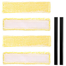 Window Cleaning Mop Cover Set Replacement Microfibre Mop Cover with 2 Rubber Lip Squeegees Highly Absorbent Window