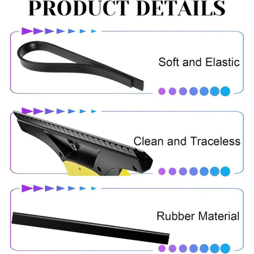 Window Cleaning Mop Cover Set Replacement Microfibre Mop Cover with 2 Rubber Lip Squeegees Highly Absorbent Window 1