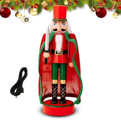 Nutcracker Christmas Decorations Lighted Nutcracker Soldier Tabletop Ornaments Lighted Collectible for Christmas A
