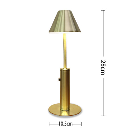 Dimmable Table Lamp Bar Decor Battery Desk Bedside  Umbrella Gold 1