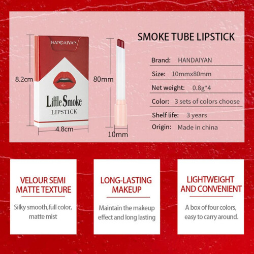 4pcs Moisturizing Matte Lipstick Set Waterproof Makeup Smooth Lip Stic 1