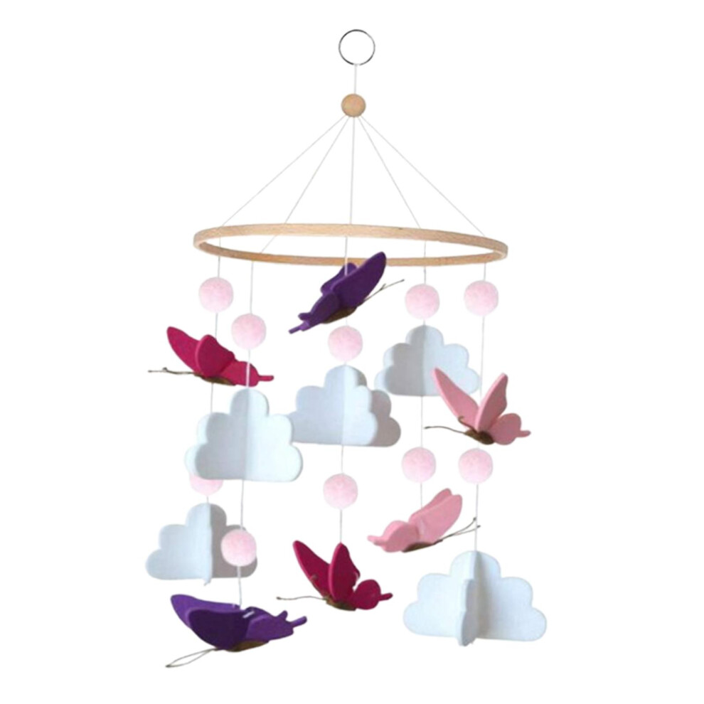Baby Crib Mobile Felt Wind Chimes Soothing Hanging Decor for Newborn C
