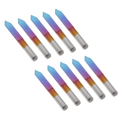 Blue Coated Flat Bottom PCB engraving bits 60 degrees 0.1mm