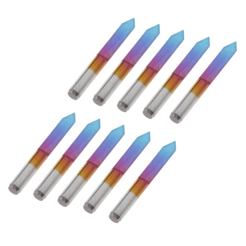 Blue Coated Flat Bottom PCB engraving bits 60 degrees 0.1mm 1