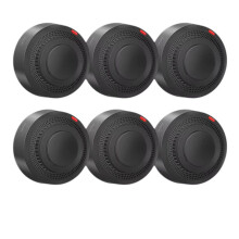 6Pack Tuya WiFi Smoke Sensor Smartlife APP Control Smoke Alarm 80dB Site Alarm for Alexa & Assistant,A