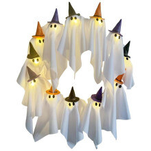 Spooky Ghosts Halloween Wreaths Halloween Wreaths 12 LED Little Light- Wreaths Front Door Hanging Decor