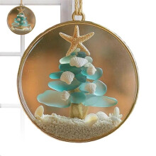 Coastal Christmas Ornaments Acrylic Christmas Coastal Ornament Beach Themed Pendant for Window Wall Living Room Holiday C