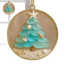 Küsten-Weihnachtsschmuck, Acryl, Weihnachtsschmuck, Küsten-Anhänger, Strand-Motiv, für Fenster, Wand, Wohnzimmer, Urlaub A