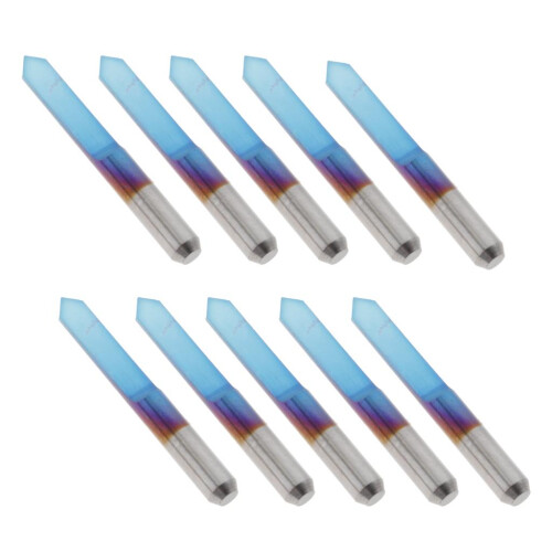 Blue Coated Flat Bottom PCB engraving bits 90 degrees 0.1mm