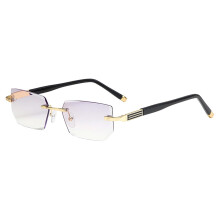 Blue Light Glasses rectangle Rimless for Unisex Computer Men Woman Aur