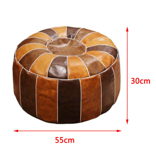 Handmade Boho Moroccan Pouf Cover Unfilled Multi Color Brown 1