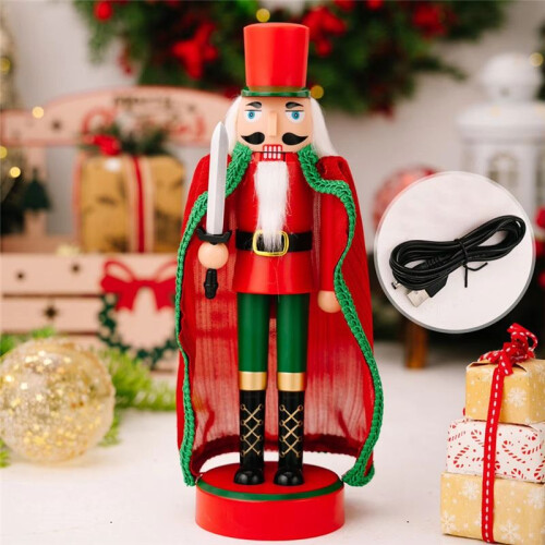 Nutcracker Christmas Decorations Lighted Nutcracker Soldier Tabletop Ornaments Lighted Collectible for Christmas C 1