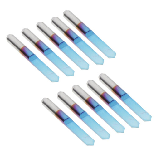 Blue Coated Flat Bottom PCB engraving bits 90 degrees 0.1mm 1