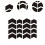Bike Motorcycle Reflective Stickers Kit Multipurpose Waterproof Black 3