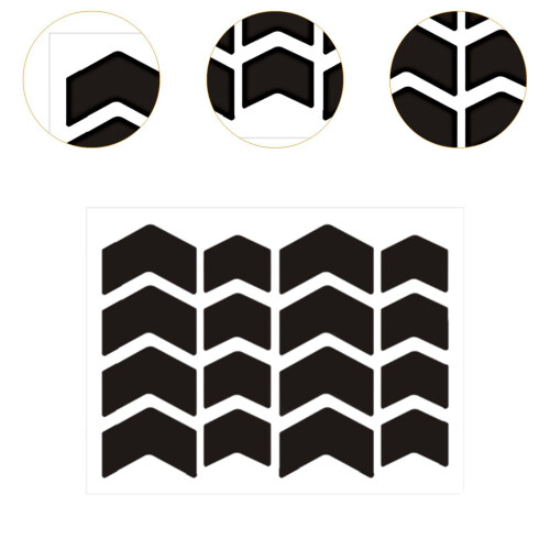 Bike Motorcycle Reflective Stickers Kit Multipurpose Waterproof Black 2