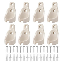 Kit de 8 Soportes Universales para Receptores de Bolas Elásticas para Parasoles y Persianas Enrollables de Exterior, Color Beige.