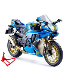 Motorcycle Model 1:10 Scale Diecast Toy with Detailed Alloy Components Sky Blue Collectible