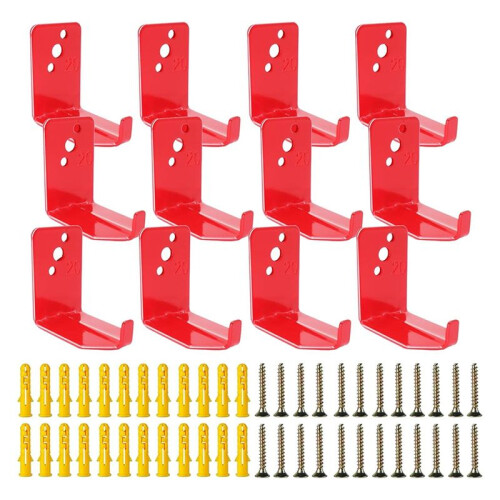 12 Pack Universal Fire Extinguisher Mount Bracket, Wall Hook Hanger for Office/Factory/Home, Supports  to 20 Lb