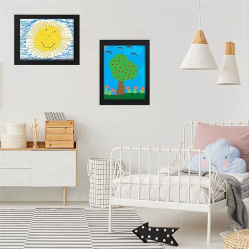 Kids Art Frames, 2 Pack Kids Artwork Frames Changeable, Artwork Display Storage A4 Picture Frames Front-Opening, Frames