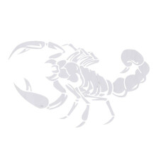 Car Decoration 3D Scorpion Decal Sticker Cool Vinyl Sticker, White 40cm
