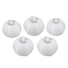 5 Sztuk 4 Cale 10 Cm OkrąGłY Lampion Papierowy na Urodziny Wesele WystróJ RzemiosłO Prezentowe DIY Creavtive (BiałY)