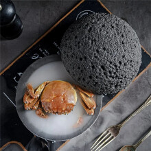 Prato de ConcepçãO ArtíStica de Pedra Vulcânica Do Planeta JaponêS PêNdulo Frutos Do Mar Sushi Sashimi Placa de Gelo Placa de FumaçA, 12 cm